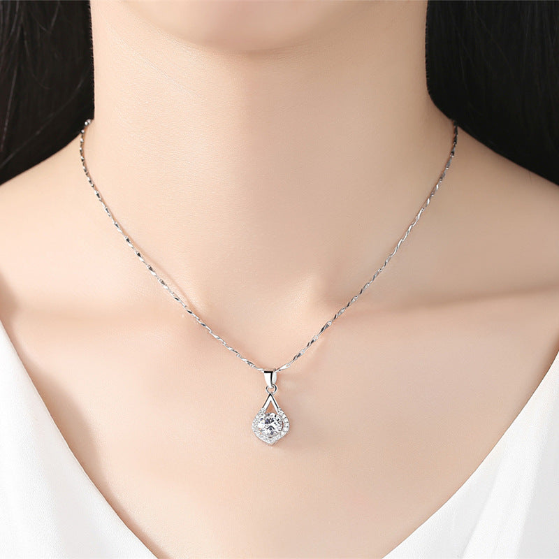 Women Teardrop Necklace Sterling Silver