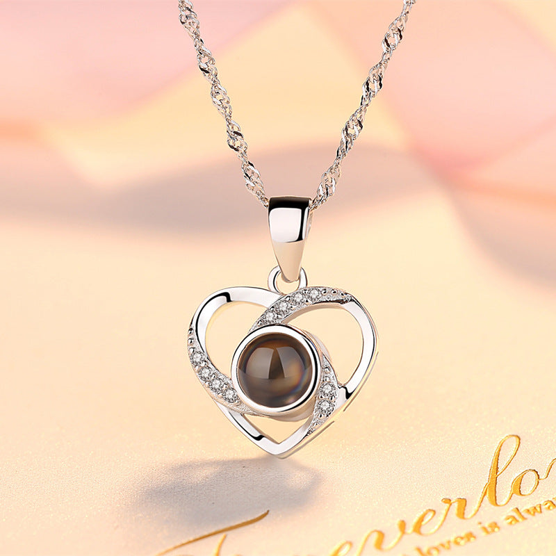 100 Language I Love You Heat Necklace Silver