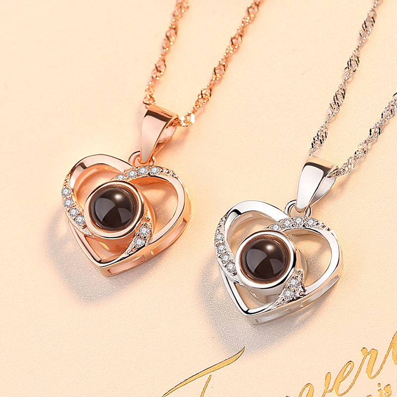 100 Language I Love You Heat Necklace Silver