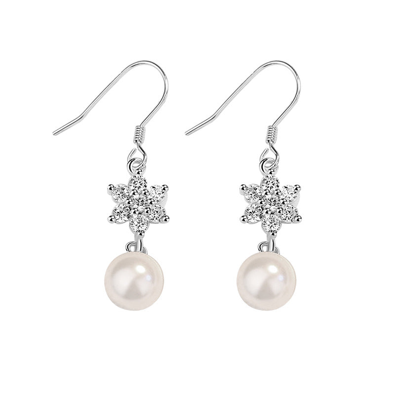 Snowflakes Pear Dangle Earrings