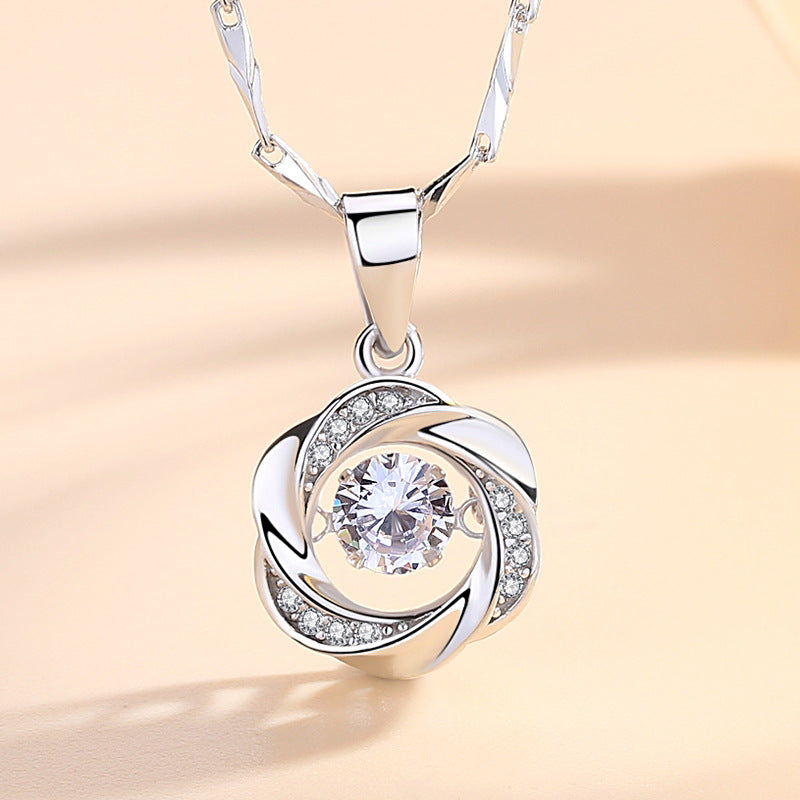 Sterling Silver Women Flower Necklace
