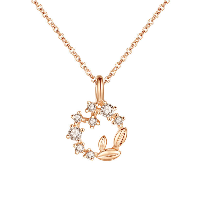 Leaf Flower Necklace Silver