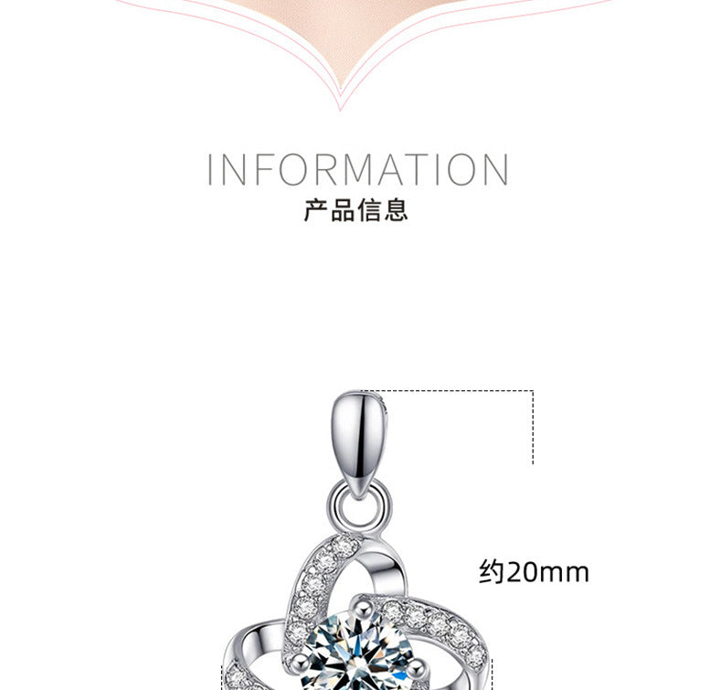Lucky four leaf necklace sterling silver 999