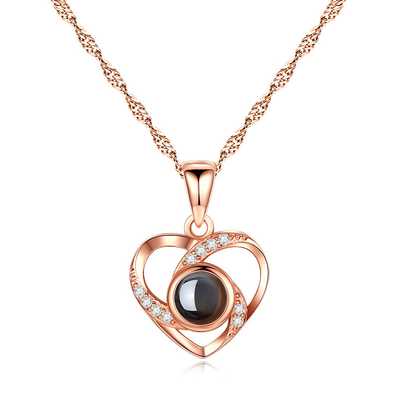 100 Language I Love You Heat Necklace Silver
