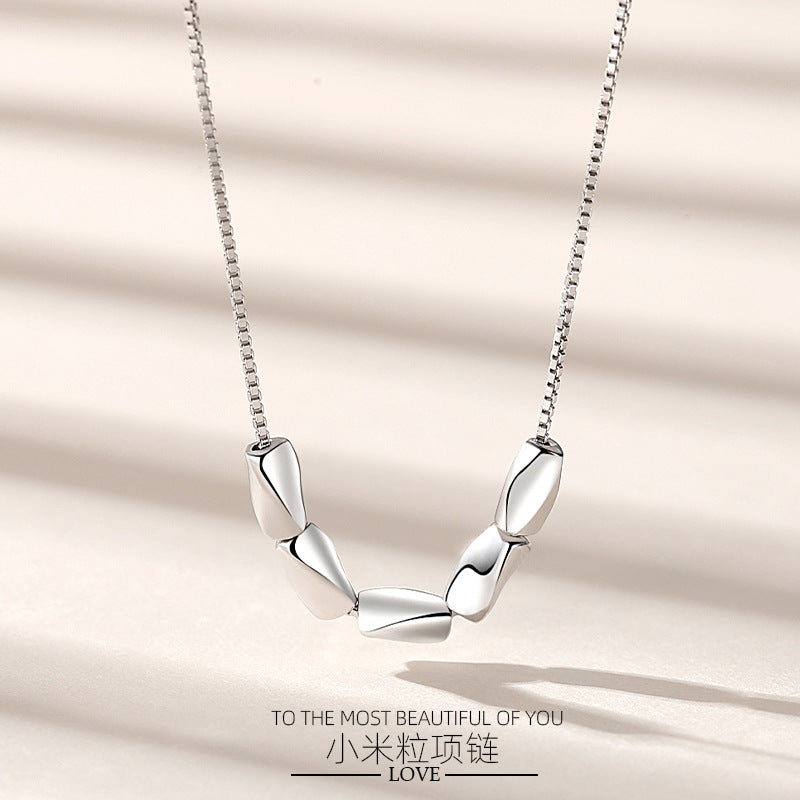 Sterling Silver Bean Necklace