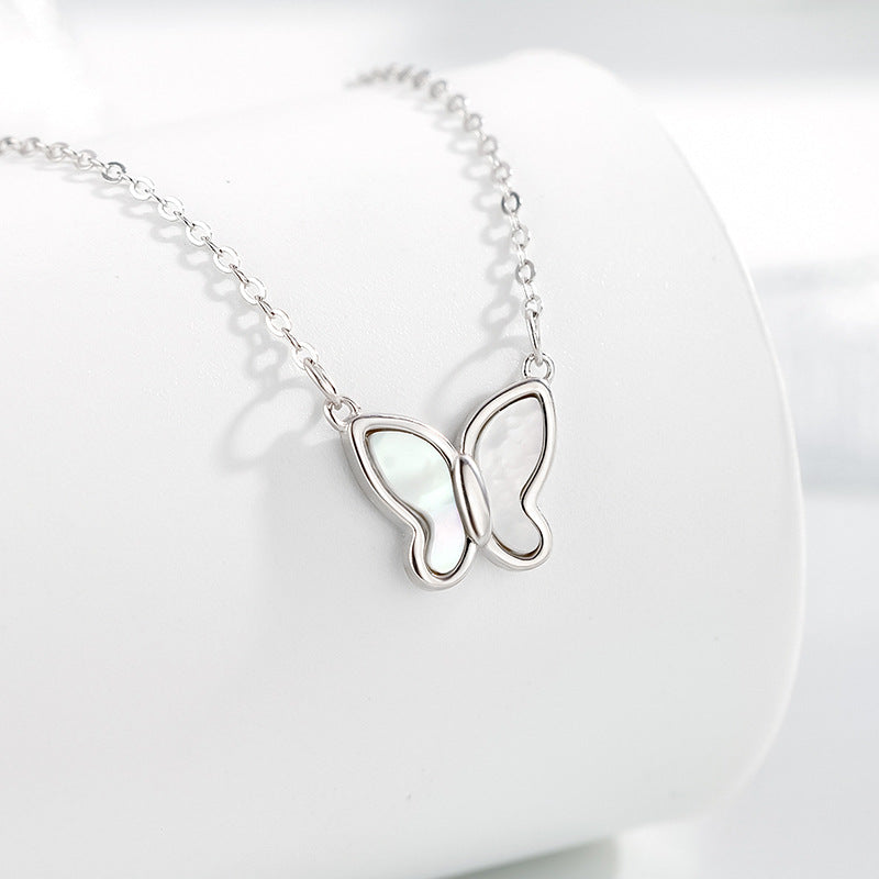 Butterfly Necklace Silver Gold Plated