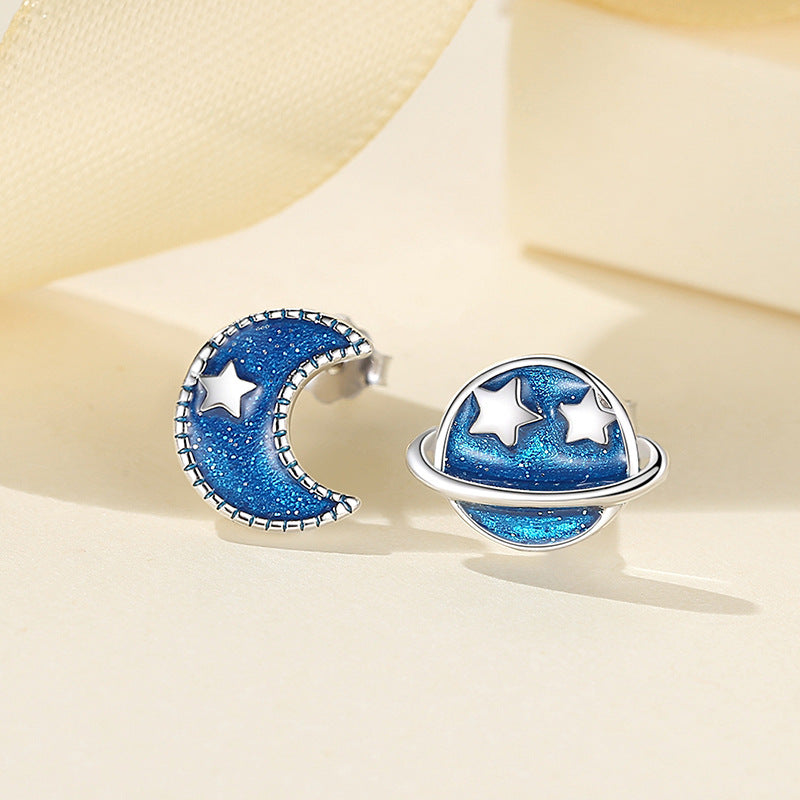 Star Moon Stud Earrings