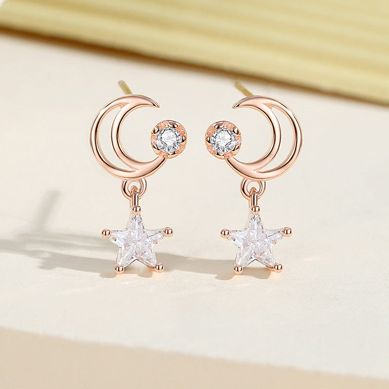 Moon Star Stud Earrings