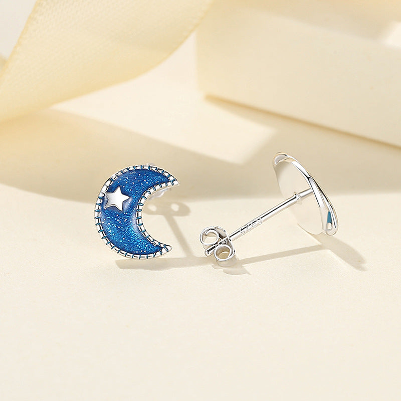 Star Moon Stud Earrings