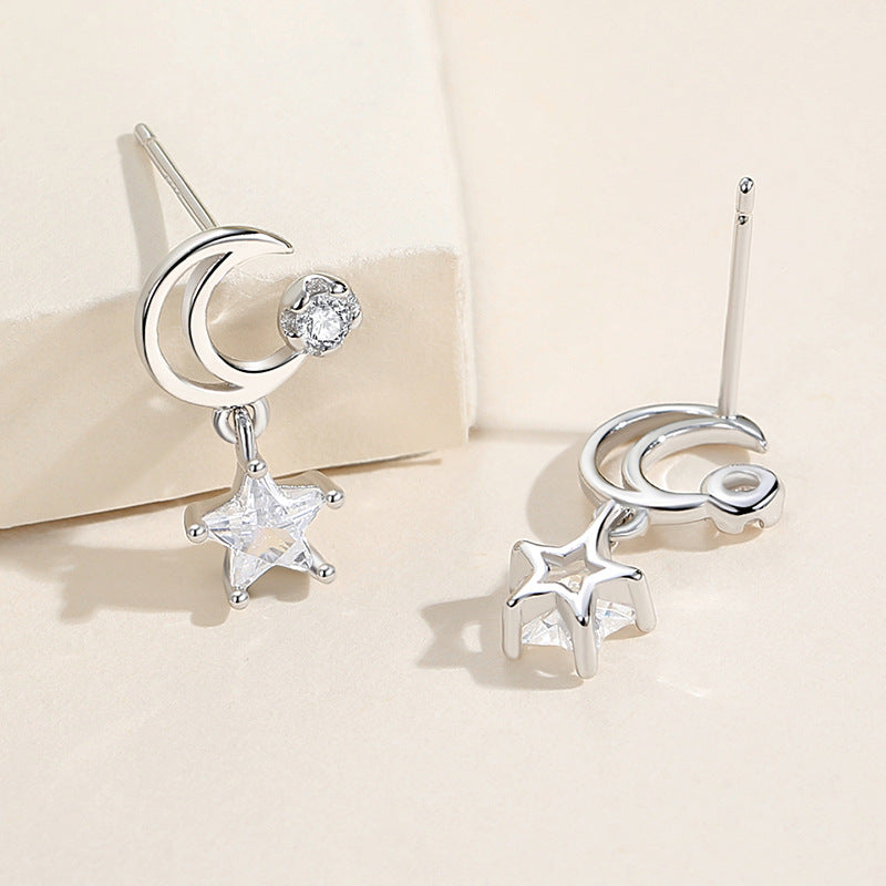 Moon Star Stud Earrings