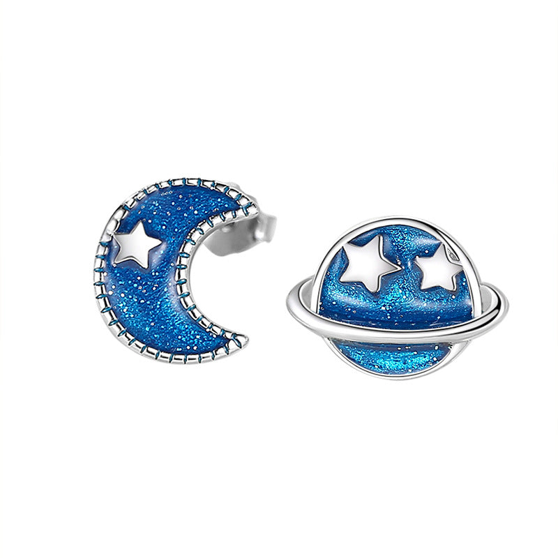 Star Moon Stud Earrings