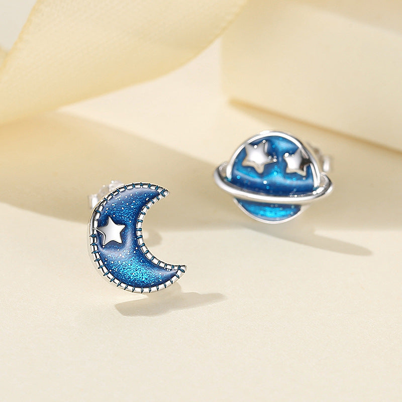 Star Moon Stud Earrings