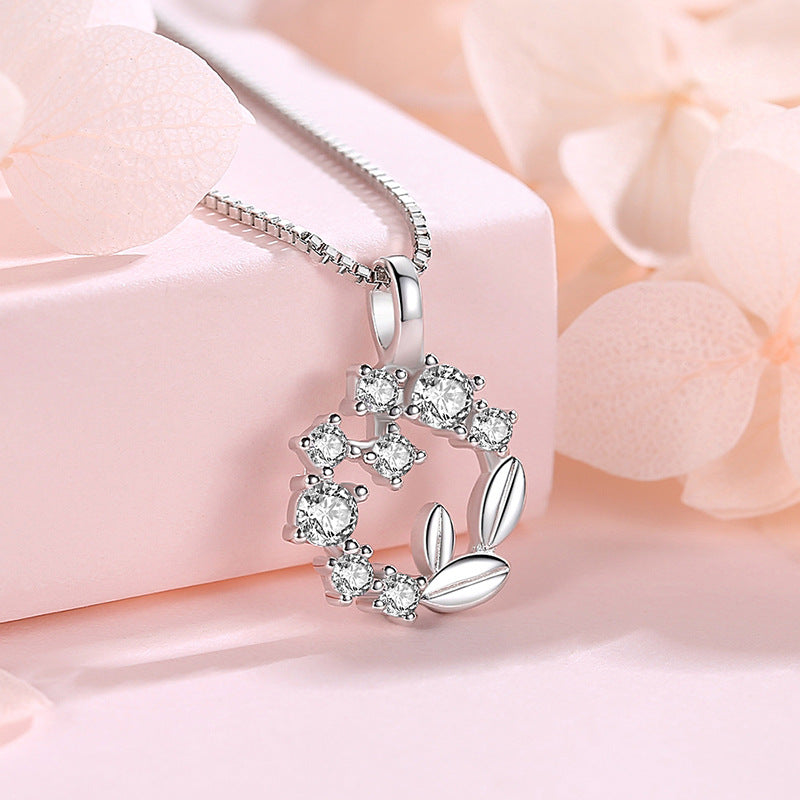 Leaf Flower Necklace Silver