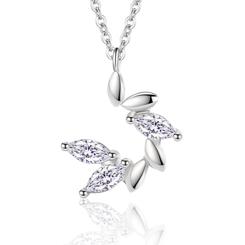 Peace Leaf Necklace Silver