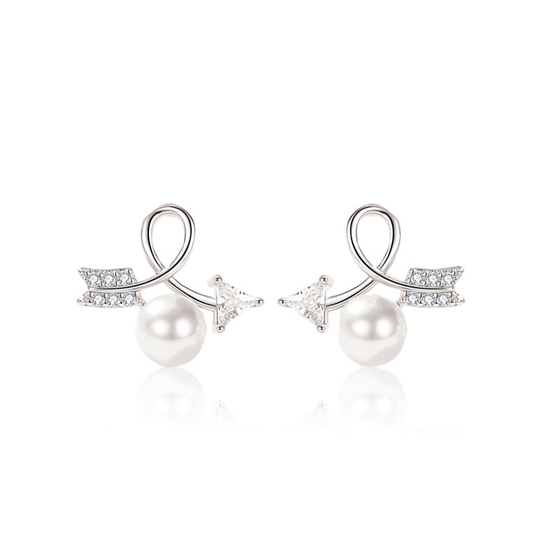 Arrow Pearl Earrings Stud