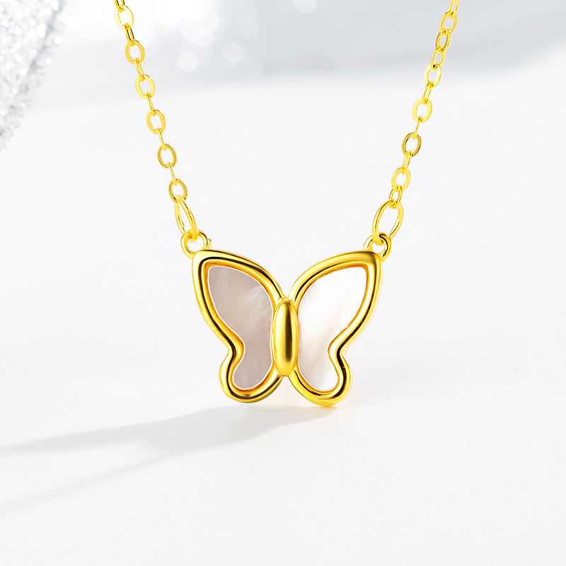 Butterfly Necklace Silver Gold Plated
