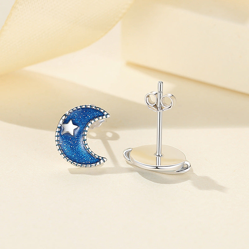 Star Moon Stud Earrings