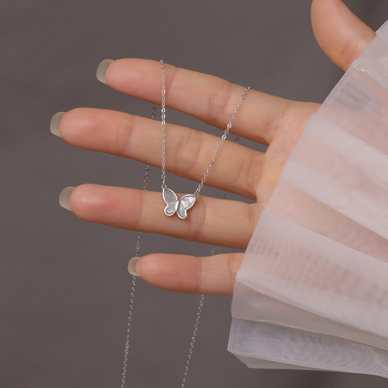 Butterfly Necklace Silver Gold Plated
