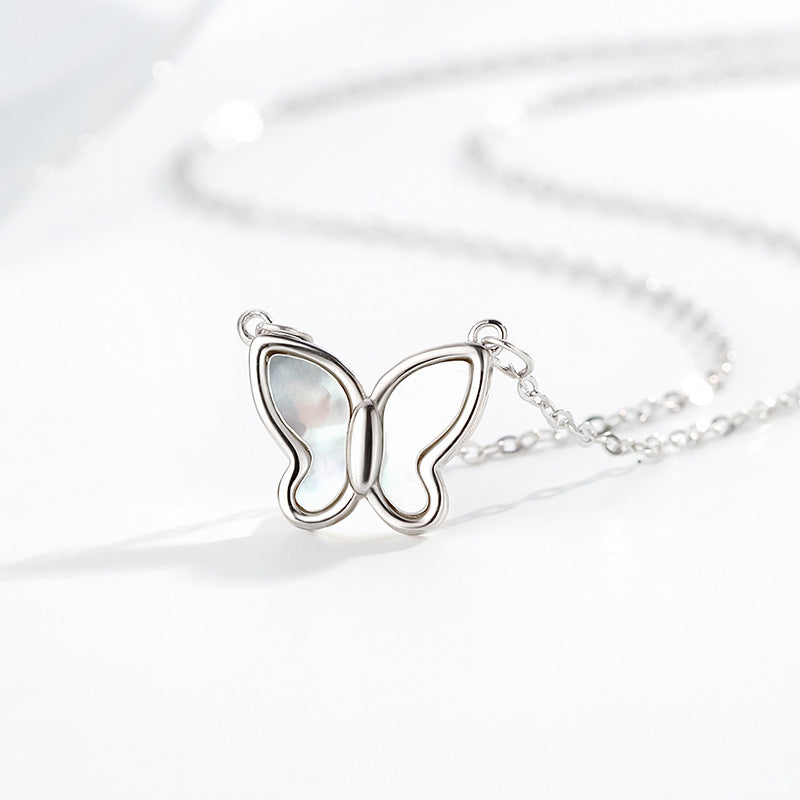 Butterfly Necklace Silver Gold Plated