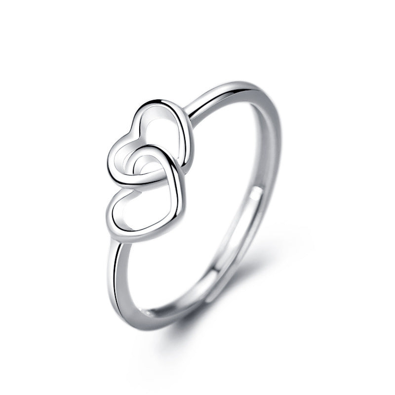 Adjustable Double Heart Ring