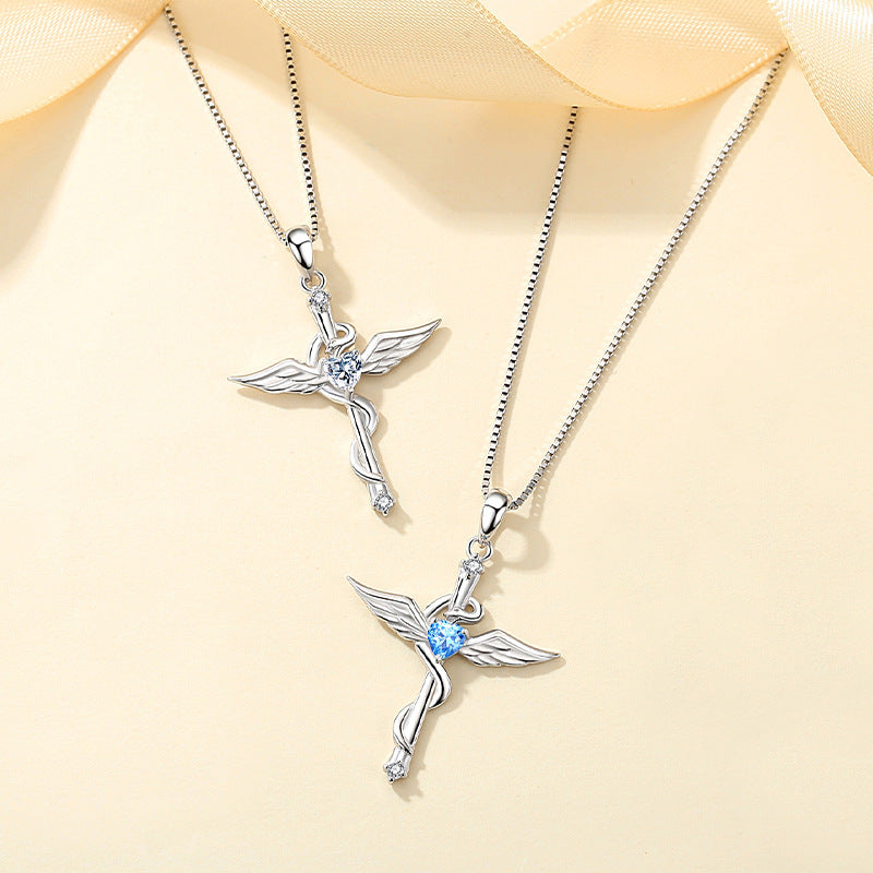 Angel Snake Cross Necklace