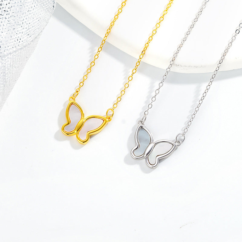 Butterfly Necklace Silver Gold Plated
