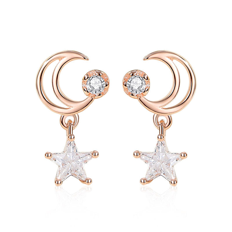 Moon Star Stud Earrings