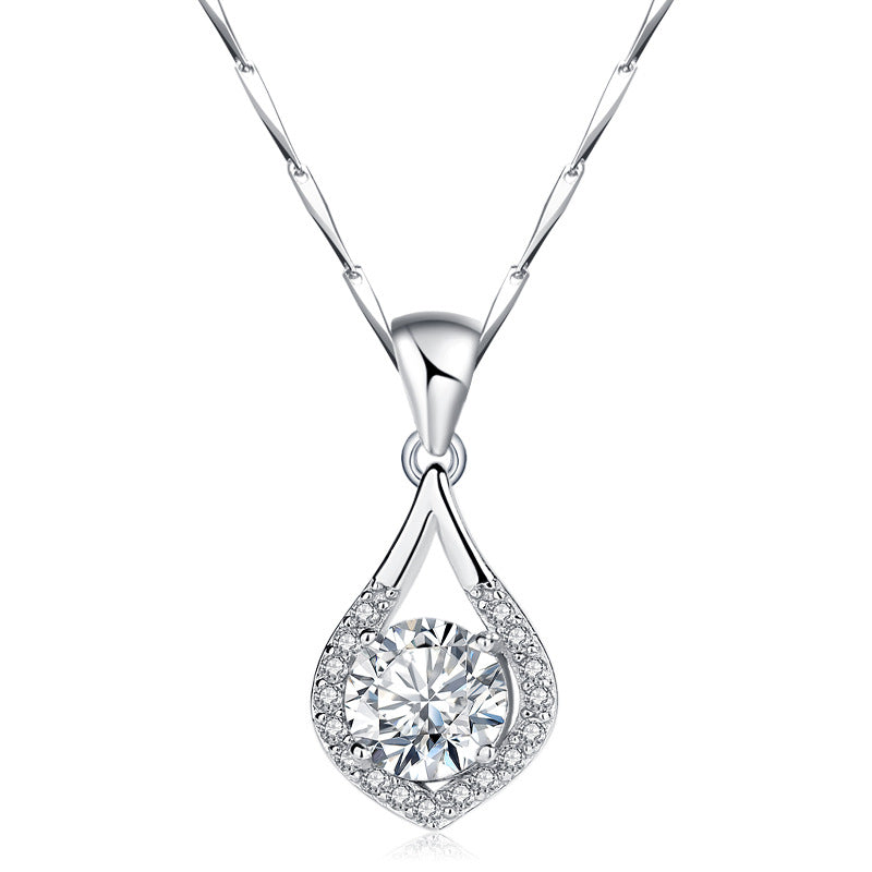 Women Teardrop Necklace Sterling Silver