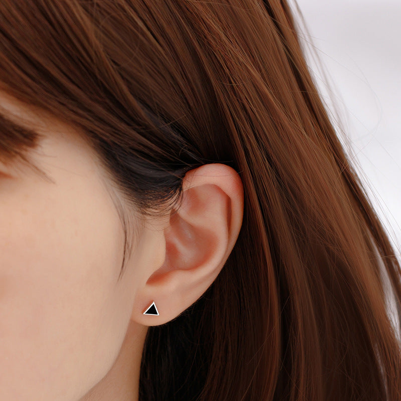 Trangle Heart Stud Earrings