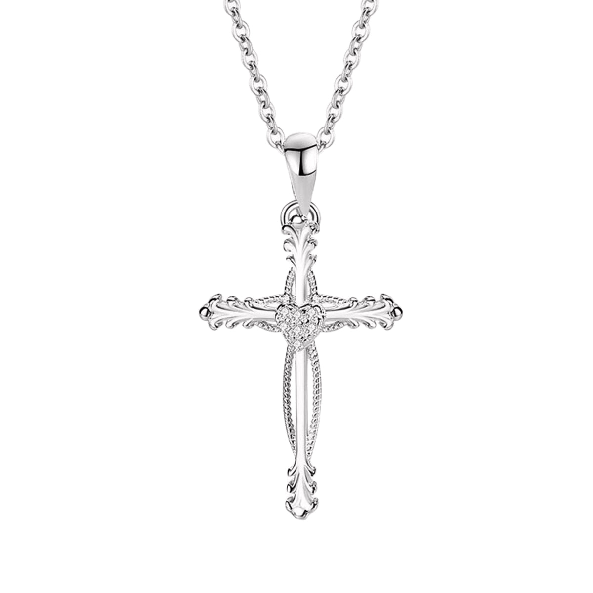 MOOSKI Cross Necklace for Women 925 Sterling Silver