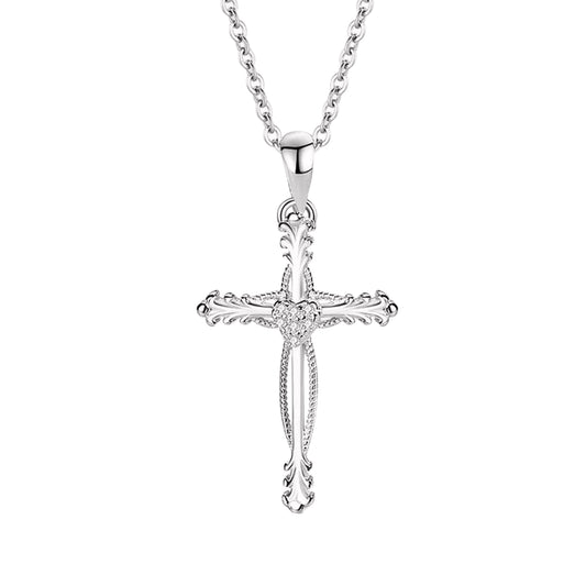 MOOSKI Cross Necklace for Women 925 Sterling Silver