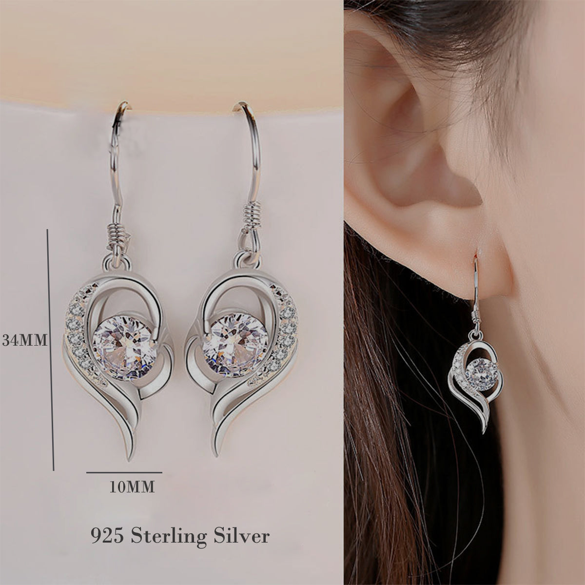MOOSKI Sterling Silver Dangle Earrings for Women