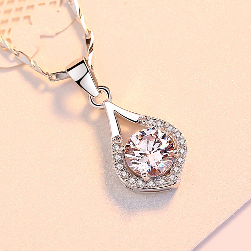 Women Teardrop Necklace Sterling Silver