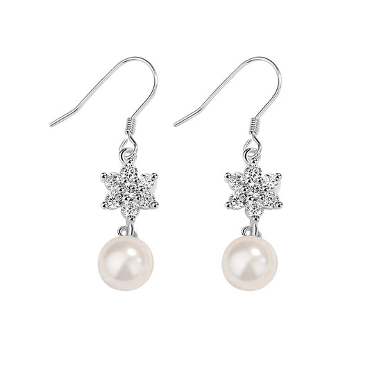 Snowflakes Pear Dangle Earrings