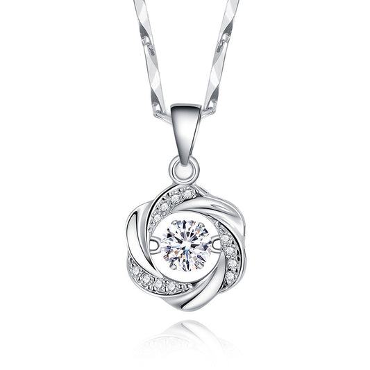 Sterling Silver Women Flower Necklace