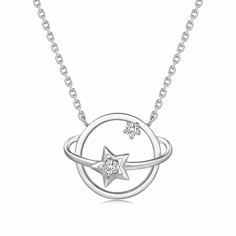 Planetary Universe Women Necklace Silver