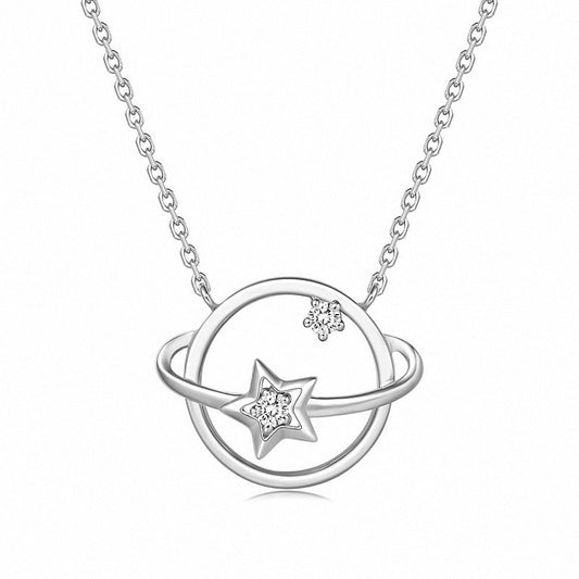 Planetary Universe Women Necklace Silver