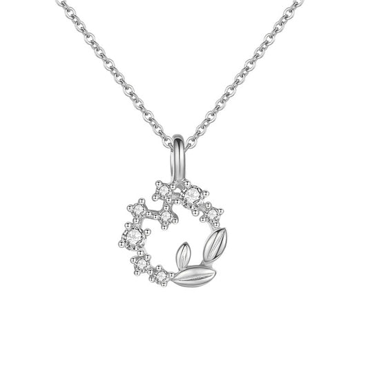 Leaf Flower Necklace Silver