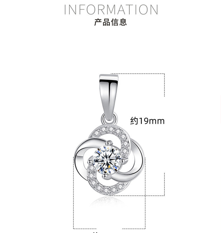 Four Leaf lucky necklace women sterling silver