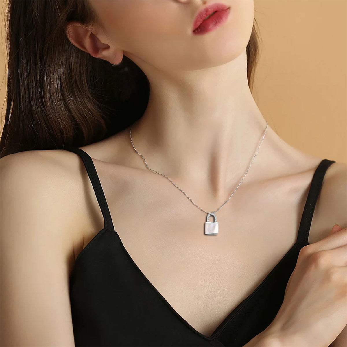 MOOSKI Padlock Necklace 925 Sterling Silver