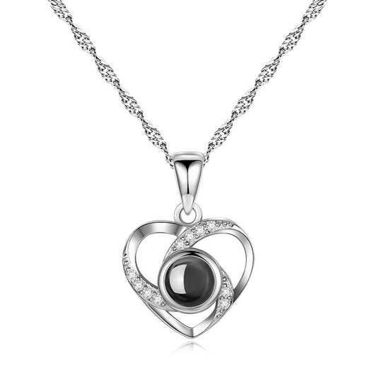 100 Language I Love You Heat Necklace Silver