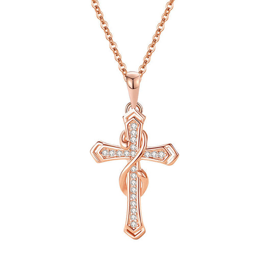 MOOSKI Cross Necklace for Women 925 Sterling Silver