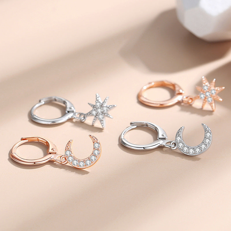 Hoop Moon Star Earrings