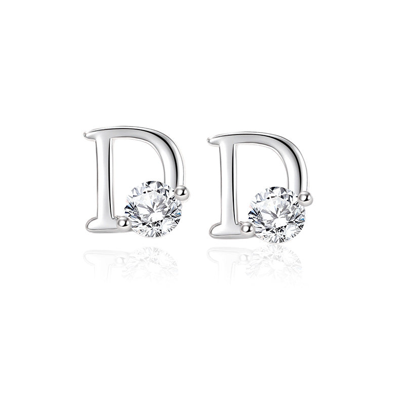 D Letter Stud Earrings