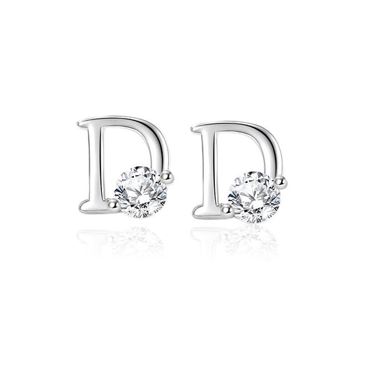 D Letter Stud Earrings