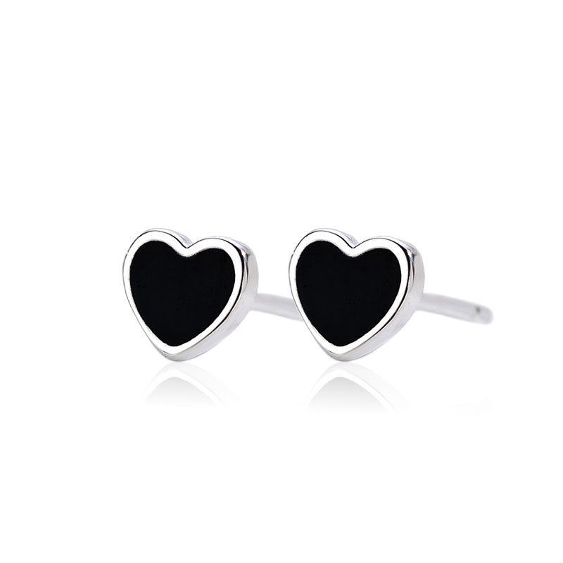 Trangle Heart Stud Earrings