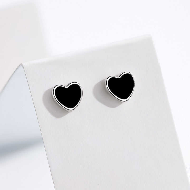 Trangle Heart Stud Earrings