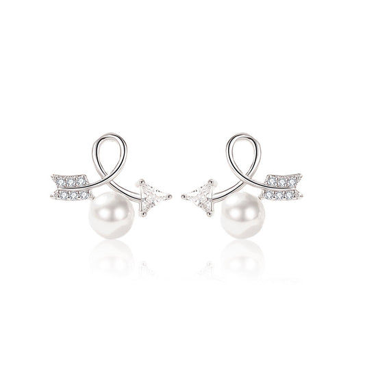 Arrow Pearl Earrings Stud