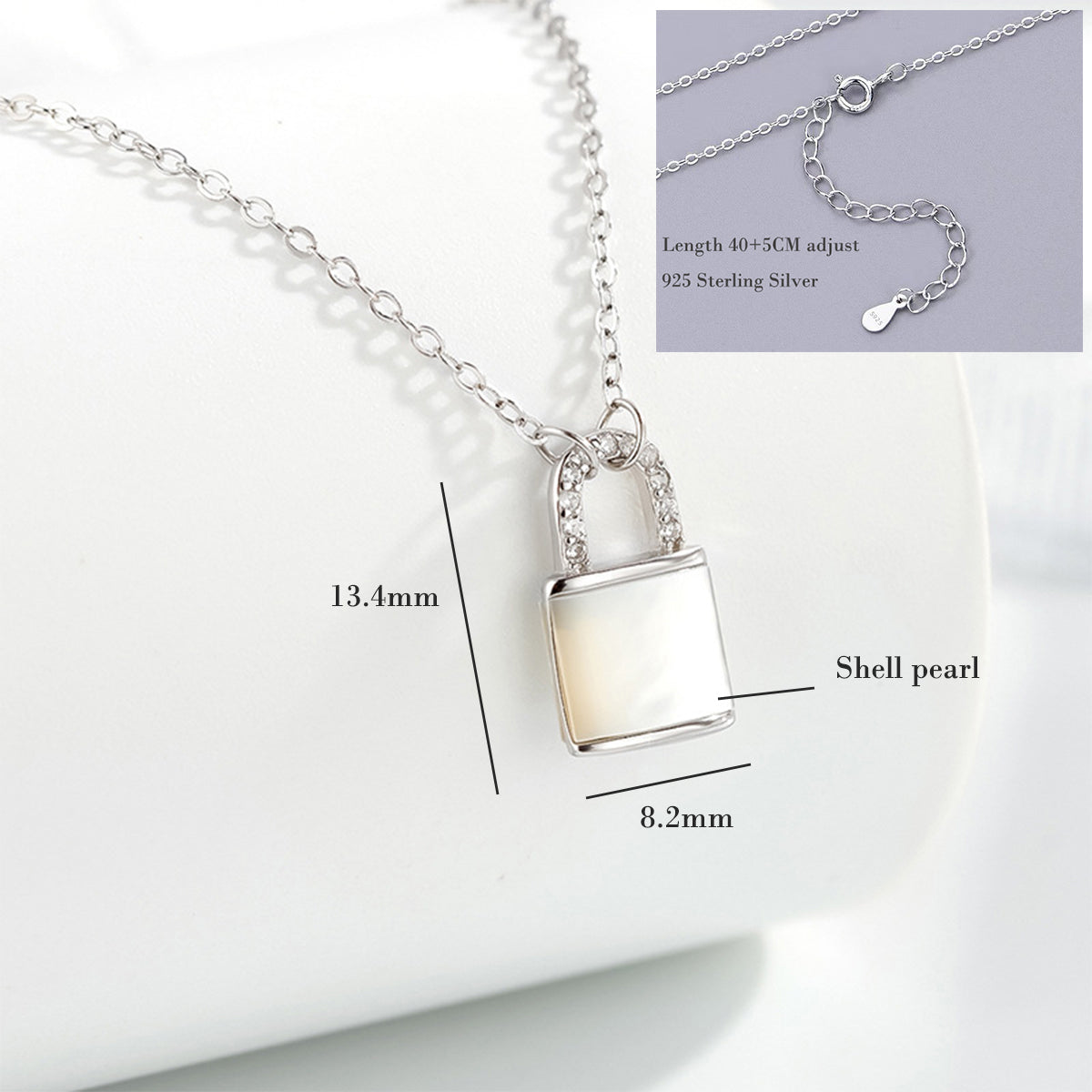 MOOSKI Padlock Necklace 925 Sterling Silver