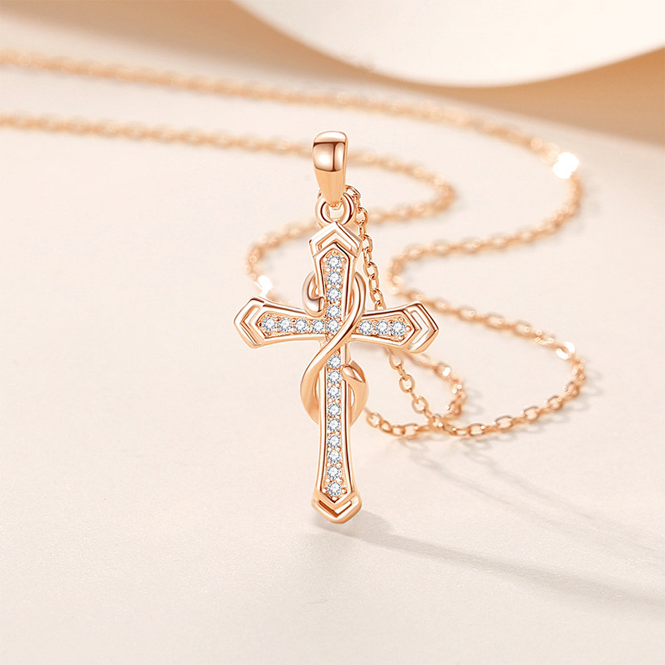 MOOSKI Cross Necklace for Women 925 Sterling Silver